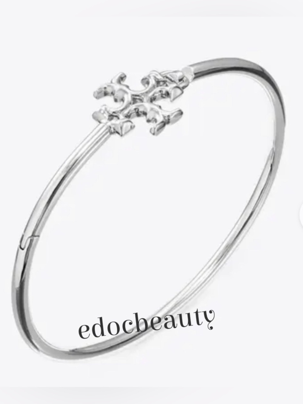 Tory Burch Silver Logo Bangle Bracelet